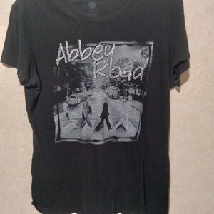 The Beatles size XL "Abbey Road" ladies black tshirt 100% cotton